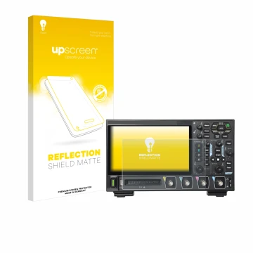 Front side of a product packaging with the brand logo upscreen. Next to it is the device Rigol DHO914 shown with the correspon