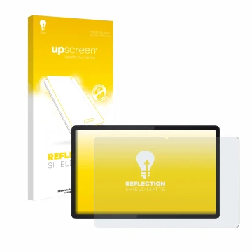 Front side of a product packaging with the brand logo upscreen. Next to it is the device Lenovo Tab K11 Plus shown with the co