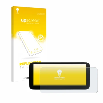 Front side of a product packaging with the brand logo upscreen. Next to it is the device Xtrons B0CMTQ48KL 10,25