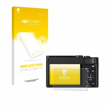 Front side of a product packaging with the brand logo upscreen. Next to it is the device Panasonic Lumix DC-TZ99 shown with th