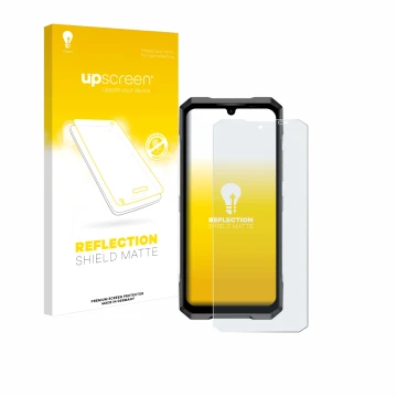 Front side of a product packaging with the brand logo upscreen. Next to it is the device Doogee Blade GT shown with the corres