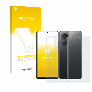 Front side of a product packaging with the brand logo upscreen. Next to it is the device Xiaomi Poco X7 Pro (Front+Back) shown