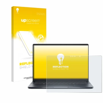 Front side of a product packaging with the brand logo upscreen. Next to it is the device Dell Pro 14 Premium PA14250 Touch sho