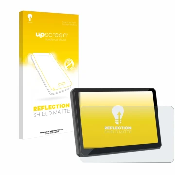 Front side of a product packaging with the brand logo upscreen. Next to it is the device Carpuride W702BS 7