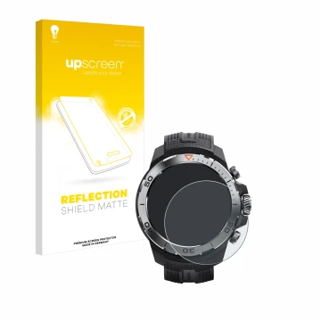 Front side of a product packaging with the brand logo upscreen. Next to it is the device Xiaomi Mibro GS Explorer shown with t