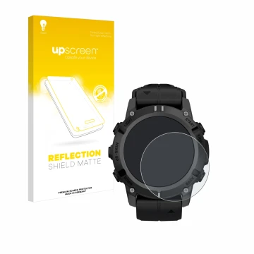 Front side of a product packaging with the brand logo upscreen. Next to it is the device Garmin Descent G2 shown with the corr