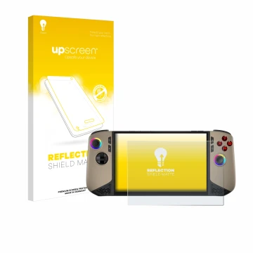 Front side of a product packaging with the brand logo upscreen. Next to it is the device MSI Claw 8 AI+ shown with the corresp