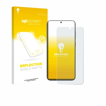 Front side of a product packaging with the brand logo upscreen. Next to it is the device Samsung Galaxy S25 Enterprise Edition
