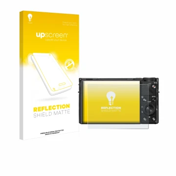 Front side of a product packaging with the brand logo upscreen. Next to it is the device Sony Cyber-Shot DSC-RX100 VIIA shown 