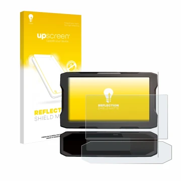 Front side of a product packaging with the brand logo upscreen. Next to it is the device Honda NT 1100 2021 shown with the cor