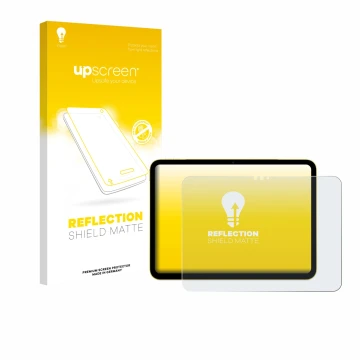 Front side of a product packaging with the brand logo upscreen. Next to it is the device Apple iPad Air 11