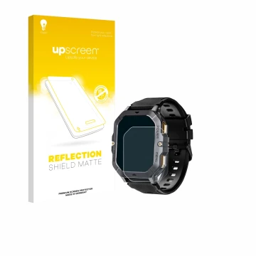 Front side of a product packaging with the brand logo upscreen. Next to it is the device Oukitel BT101 2.02