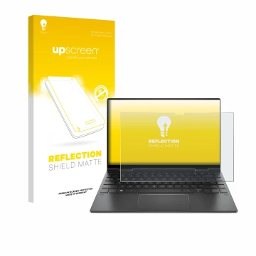 Front side of a product packaging with the brand logo upscreen. Next to it is the device HP Envy x360 Convertible 13