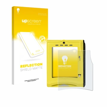 Front side of a product packaging with the brand logo upscreen. Next to it is the device Nayax VPOS TOUCH shown with the corre