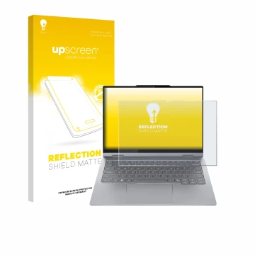 Front side of a product packaging with the brand logo upscreen. Next to it is the device Lenovo ThinkBook 14 2-in-1 Gen 5 show