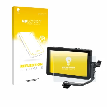 Front side of a product packaging with the brand logo upscreen. Next to it is the device Feelworld F5 PROX 5,5