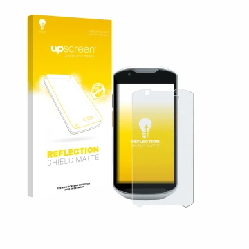 Front side of a product packaging with the brand logo upscreen. Next to it is the device Zebra TC52x-HC shown with the corresp