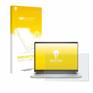 Front side of a product packaging with the brand logo upscreen. Next to it is the device Dell Pro 14 Plus PB14250 shown with t