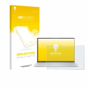 Front side of a product packaging with the brand logo upscreen. Next to it is the device Dell XPS 13 9350 2024 shown with the 