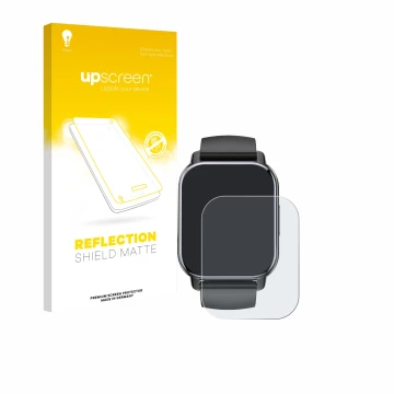 Front side of a product packaging with the brand logo upscreen. Next to it is the device Poounur T80 1.95