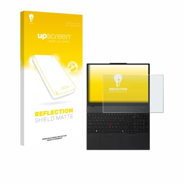 Front side of a product packaging with the brand logo upscreen. Next to it is the device Lenovo ThinkPad T16 Gen 4 shown with 