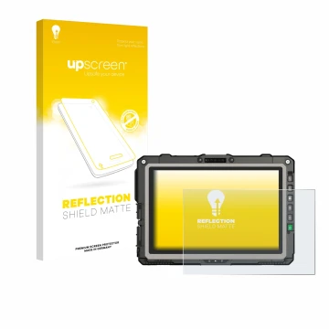 Front side of a product packaging with the brand logo upscreen. Next to it is the device Getac UX10 G3 shown with the correspo