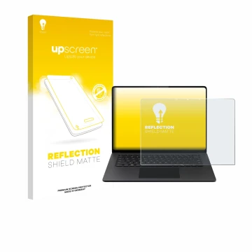 Front side of a product packaging with the brand logo upscreen. Next to it is the device Microsoft Surface Laptop 15