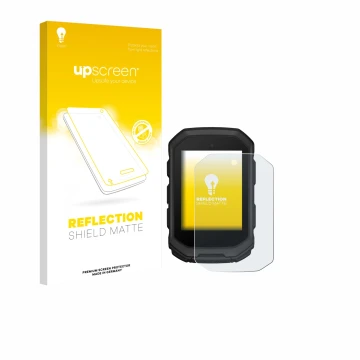 Front side of a product packaging with the brand logo upscreen. Next to it is the device Garmin Edge MTB shown with the corres