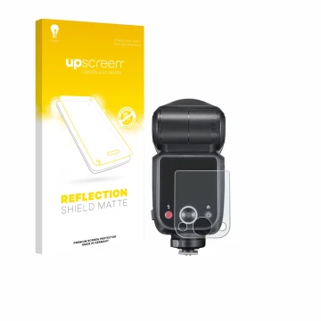 Front side of a product packaging with the brand logo upscreen. Next to it is the device Godox V100 shown with the correspondi