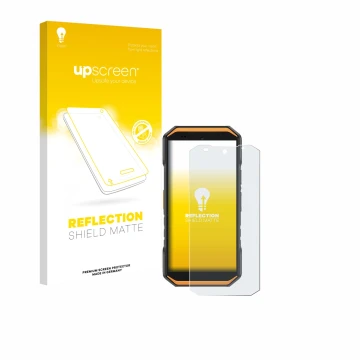 Front side of a product packaging with the brand logo upscreen. Next to it is the device Ulefone Armor X32 Pro shown with the 