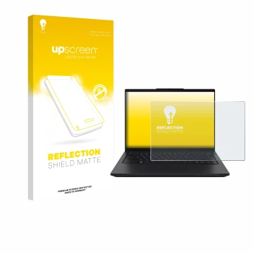 Front side of a product packaging with the brand logo upscreen. Next to it is the device Lenovo ThinkPad L14 Gen 6 shown with 