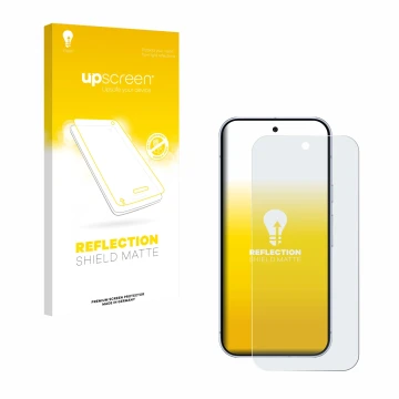 Front side of a product packaging with the brand logo upscreen. Next to it is the device Google Pixel 10 Pro shown with the co