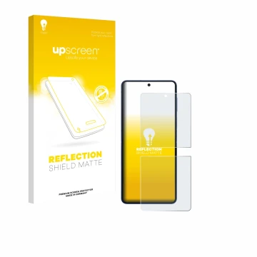 Front side of a product packaging with the brand logo upscreen. Next to it is the device Samsung Galaxy Z Flip 7 shown with th