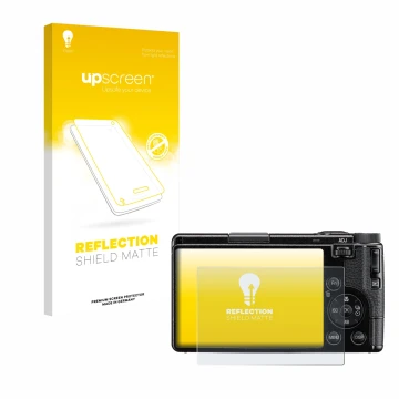 Front side of a product packaging with the brand logo upscreen. Next to it is the device Ricoh GR IV 2025 shown with the corre