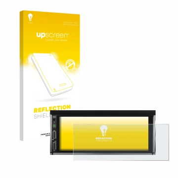 Front side of a product packaging with the brand logo upscreen. Next to it is the device Hikity Carplay 6.86