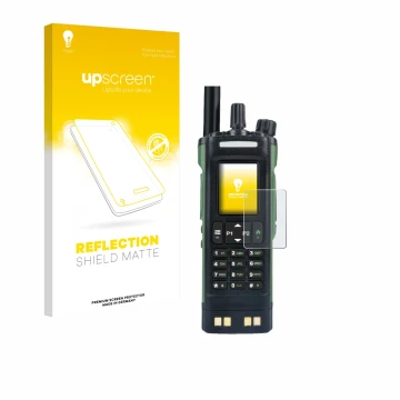 Front side of a product packaging with the brand logo upscreen. Next to it is the device Baofeng DM-32 shown with the correspo