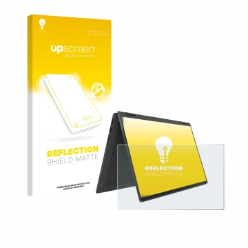 Front side of a product packaging with the brand logo upscreen. Next to it is the device Lenovo IdeaPad Flex 5 14ALC05 shown w