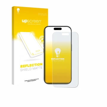 Front side of a product packaging with the brand logo upscreen. Next to it is the device Apple iPhone 17 Pro Max shown with th