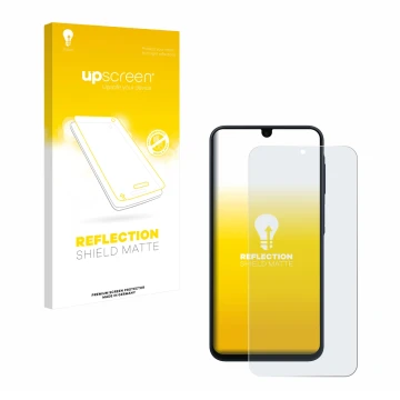 Front side of a product packaging with the brand logo upscreen. Next to it is the device Samsung Galaxy A17 4G shown with the 