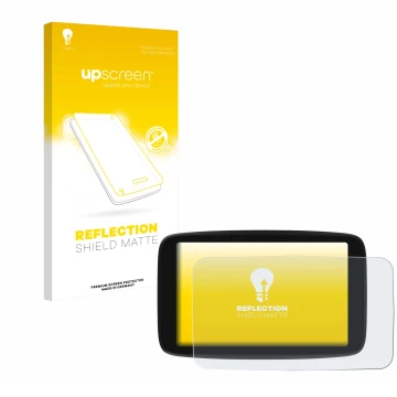 Front side of a product packaging with the brand logo upscreen. Next to it is the device TomTom Go Navigator 7 (2nd generation