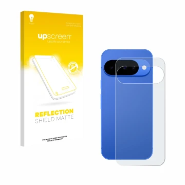 Front side of a product packaging with the brand logo upscreen. Next to it is the device Google Pixel 10 (Back) shown with the