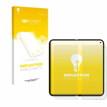 Front side of a product packaging with the brand logo upscreen. Next to it is the device Google Pixel 10 Pro Fold (Inner displ