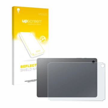 Front side of a product packaging with the brand logo upscreen. Next to it is the device Samsung Galaxy Tab S10 Lite (Back) sh