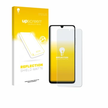 Front side of a product packaging with the brand logo upscreen. Next to it is the device Motorola Moto G06 shown with the corr