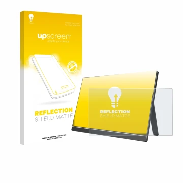 Front side of a product packaging with the brand logo upscreen. Next to it is the device Arzopa ‎60HZ/A1 15.6