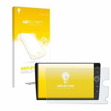 Front side of a product packaging with the brand logo upscreen. Next to it is the device Joying Car Radio 9