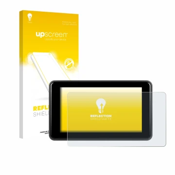 Front side of a product packaging with the brand logo upscreen. Next to it is the device Vechtel Motorrad Carplay 5