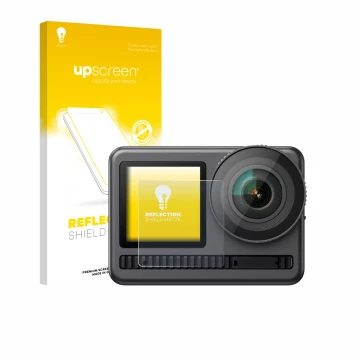 Front side of a product packaging with the brand logo upscreen. Next to it is the device Akaso Brave 8 (Front display) shown w