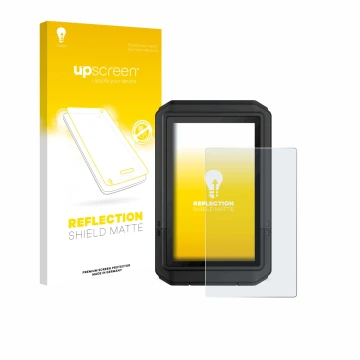 Front side of a product packaging with the brand logo upscreen. Next to it is the device Garmin eTrex Touch 2025 shown with th