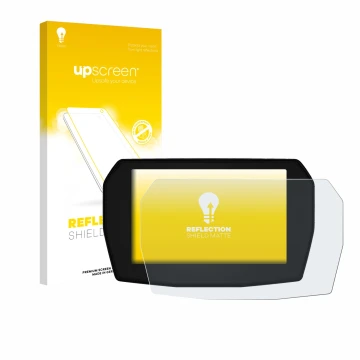 Front side of a product packaging with the brand logo upscreen. Next to it is the device Ducati Multistrada V2 2025 shown with